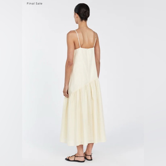 DISSH Linen Butter Yellow Midi Dress - Picture 3 of 9